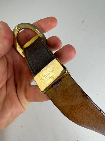 Vintage Dior Leather Belt brown