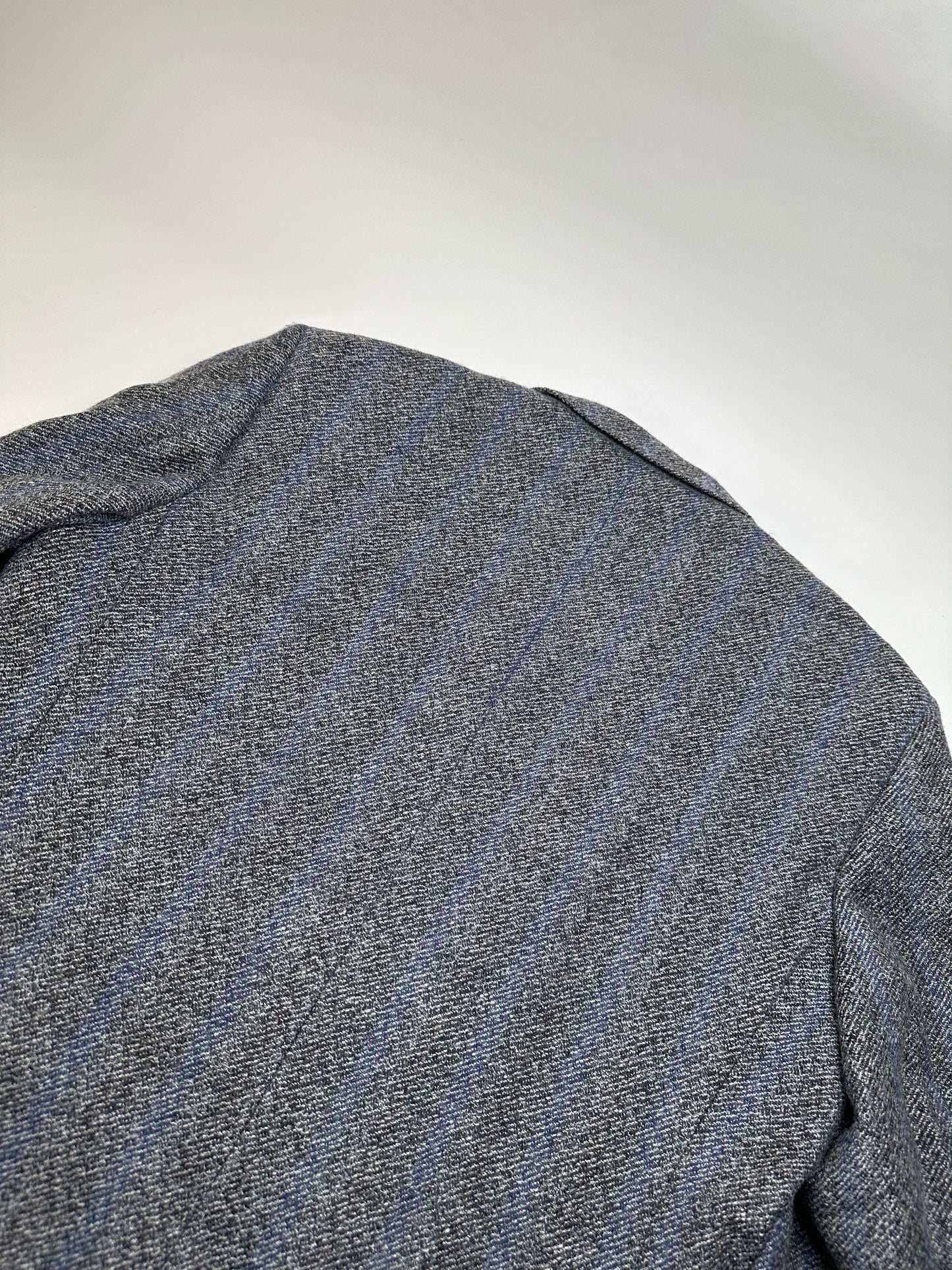 Vintage Givenchy Wool Suit Gray Blue Stripe M