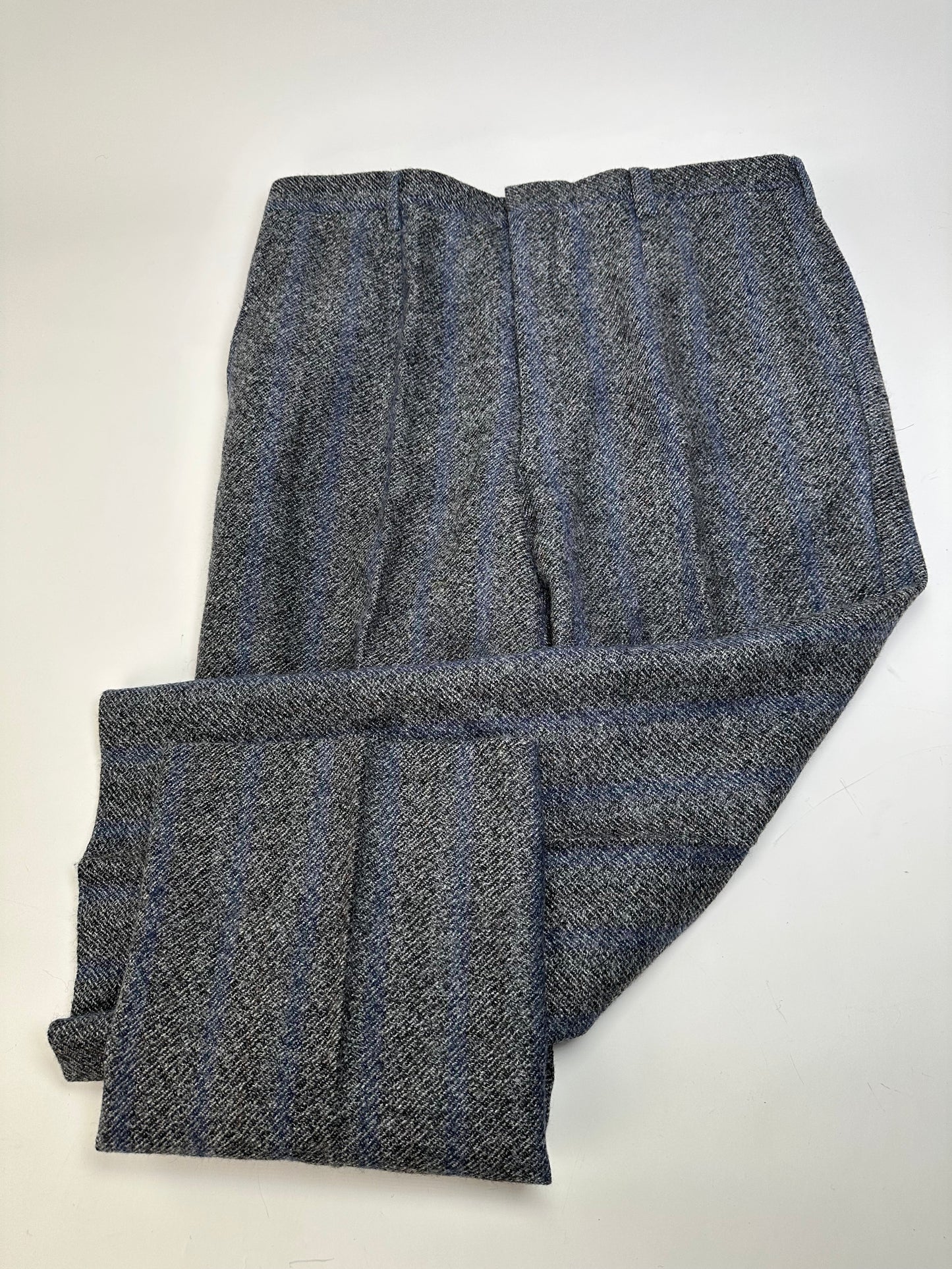 Vintage Givenchy Wool Suit Gray Blue Stripe M