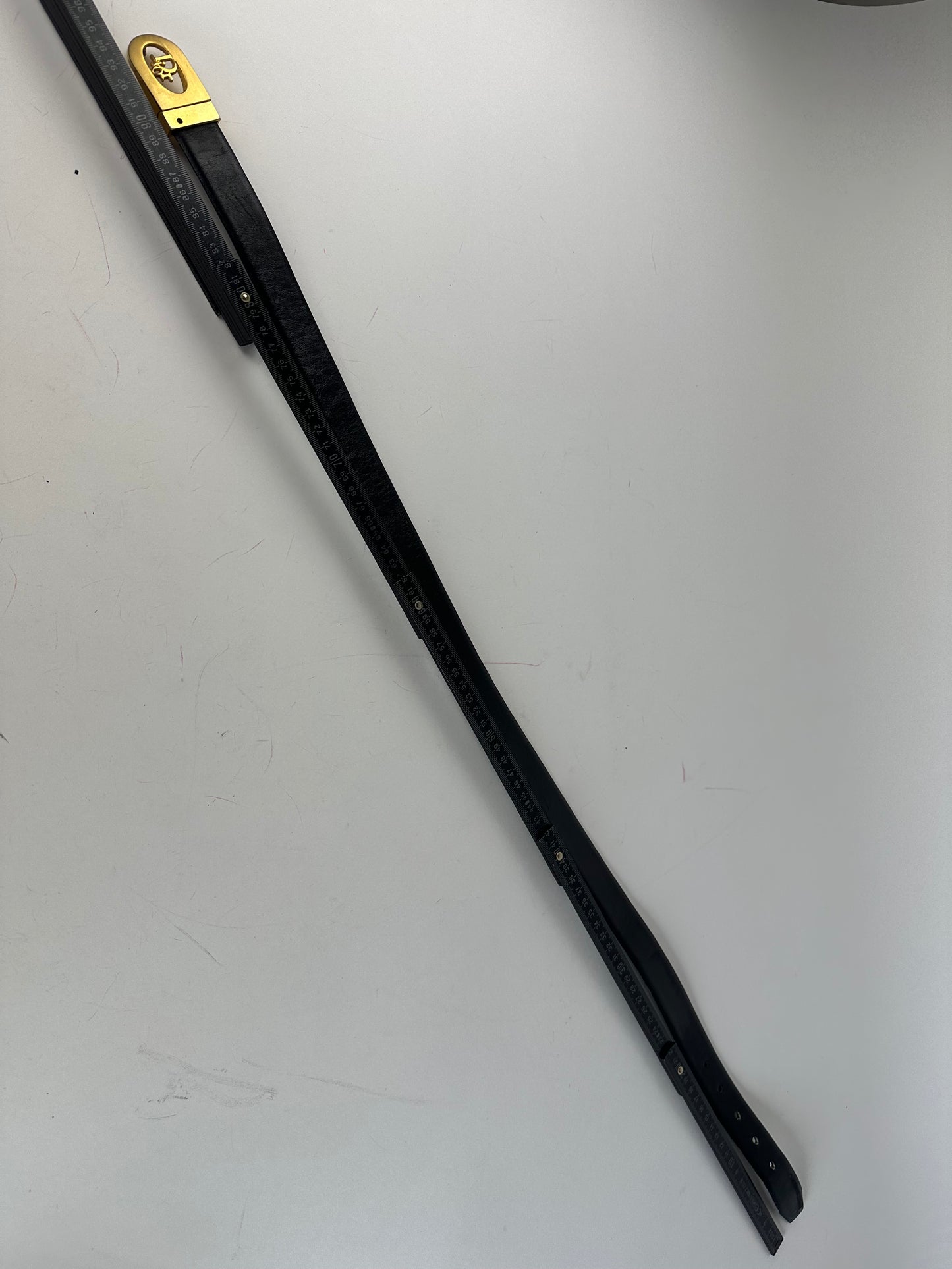Vintage Dior Leather Belt Black