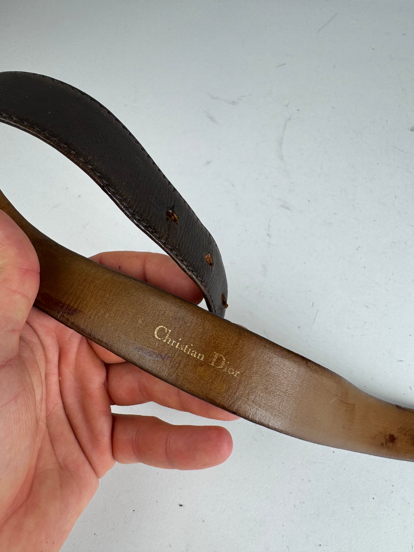Vintage Dior Leather Belt brown