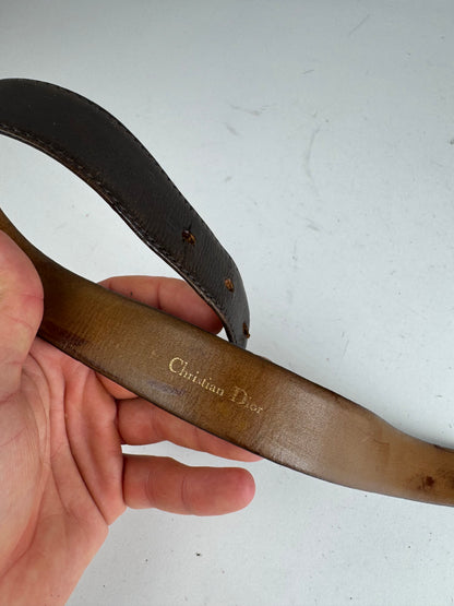 Vintage Dior Leather Belt brown