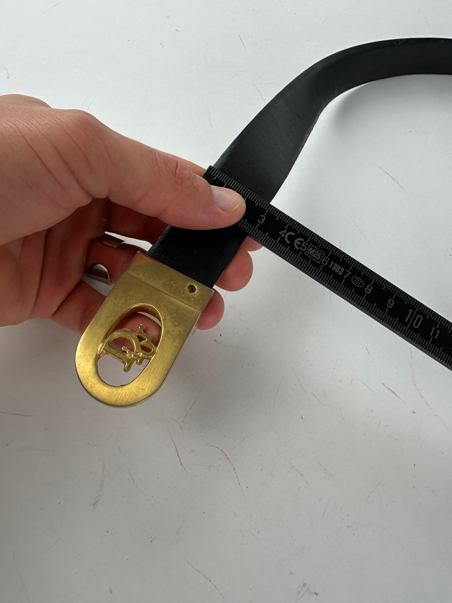 Vintage Dior Leather Belt Black
