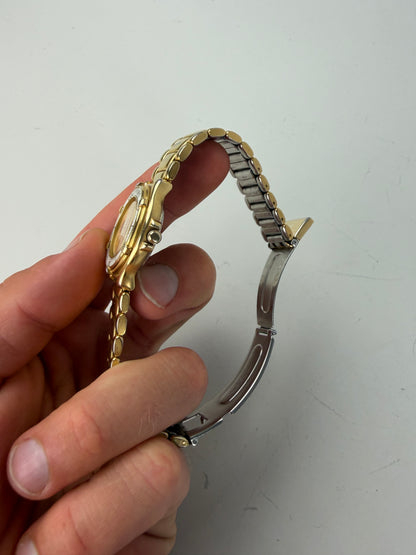 Vintage Courreges Stainless Steel Bracelet Watch Gold Silver
