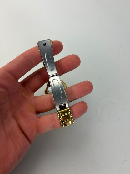 Vintage Courreges Stainless Steel Bracelet Watch Gold Silver
