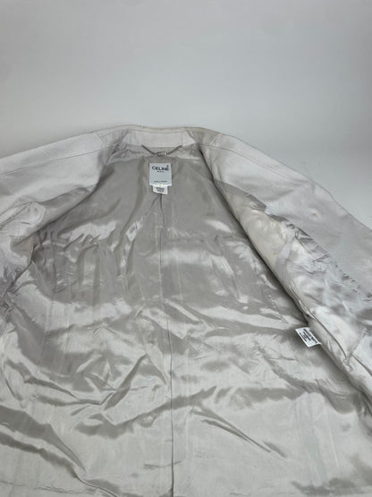 Vintage Celine Silk Blazer Cream Gold Buttons M