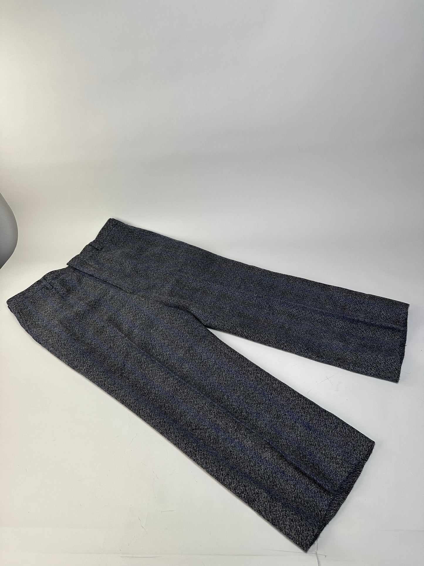 Vintage Givenchy Wool Suit Gray Blue Stripe M