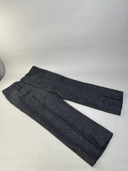 Vintage Givenchy Wool Suit Gray Blue Stripe M