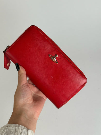 Vintage Vivienne Westwood leather wallet red