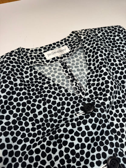 Vintage Yves Saint Laurent Polkadot Dress Blue black 38\M
