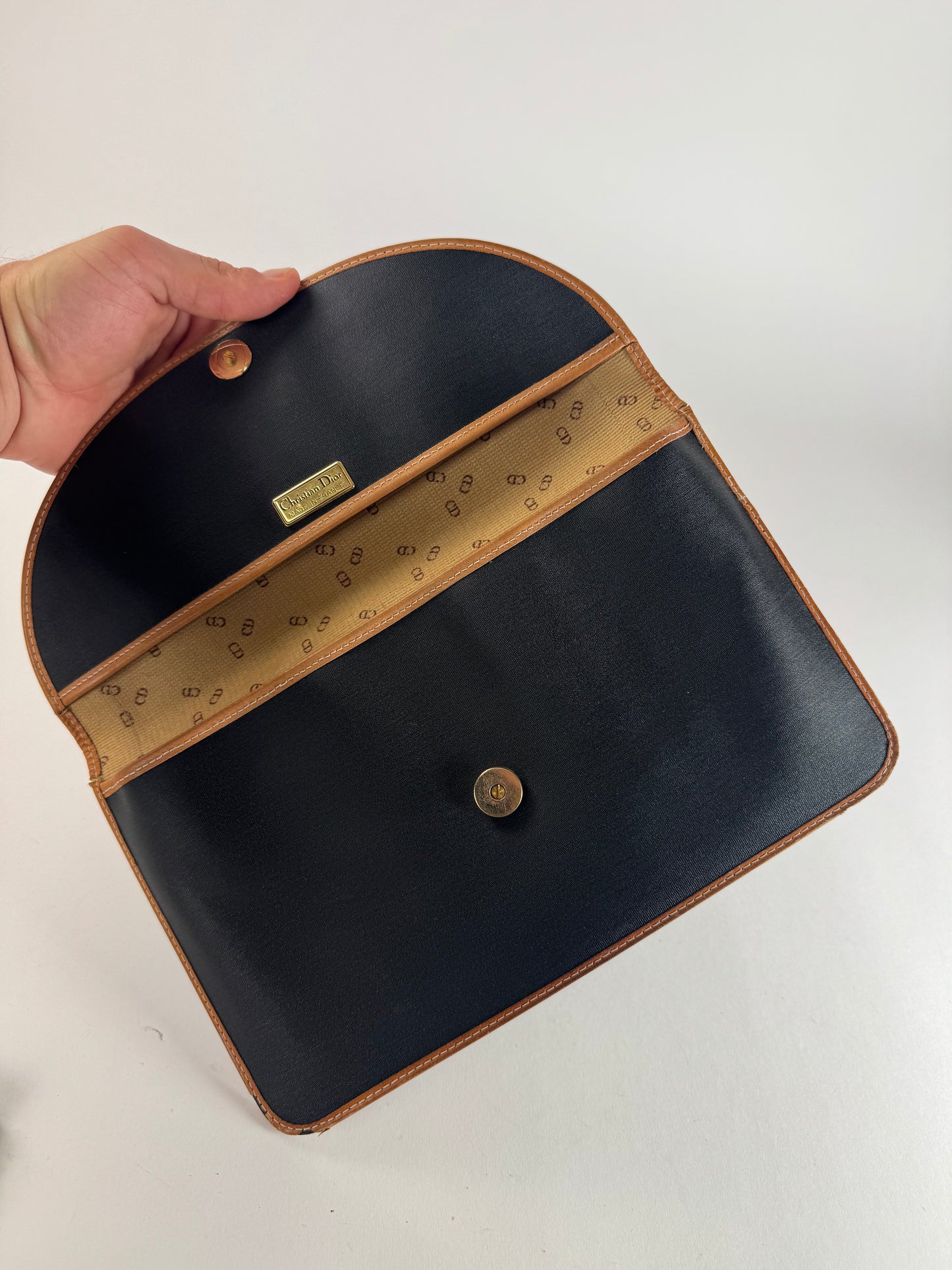 Vintage Dior Leather Clutch black Brown