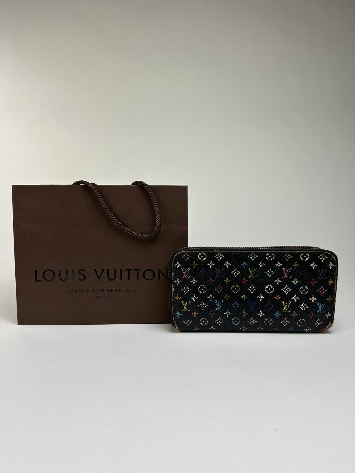 Vintage Louis Vuitton Multicolore Monogram Bifold Wallet c. 2003 Black