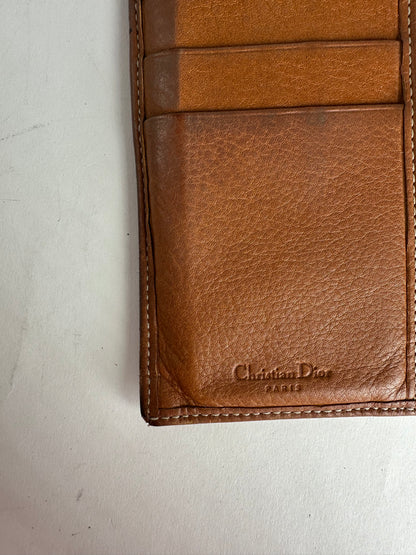 Vintage Dior Long Leather Wallet Brown