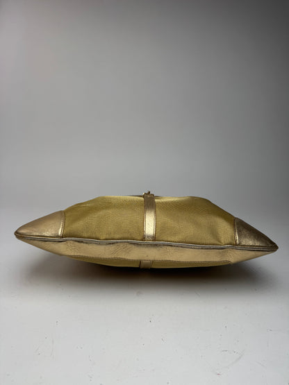 Sac Jackie vintage en cuir et toile Gucci doré