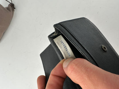Vintage Bottega Veneta Intrecciato Leather Card Holder Black Brown