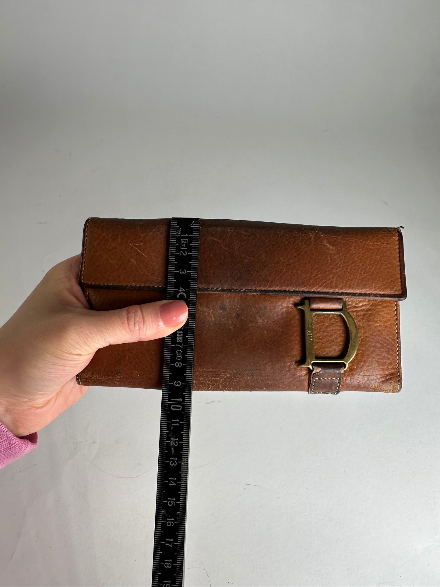 Vintage Dior Long Leather Wallet Brown