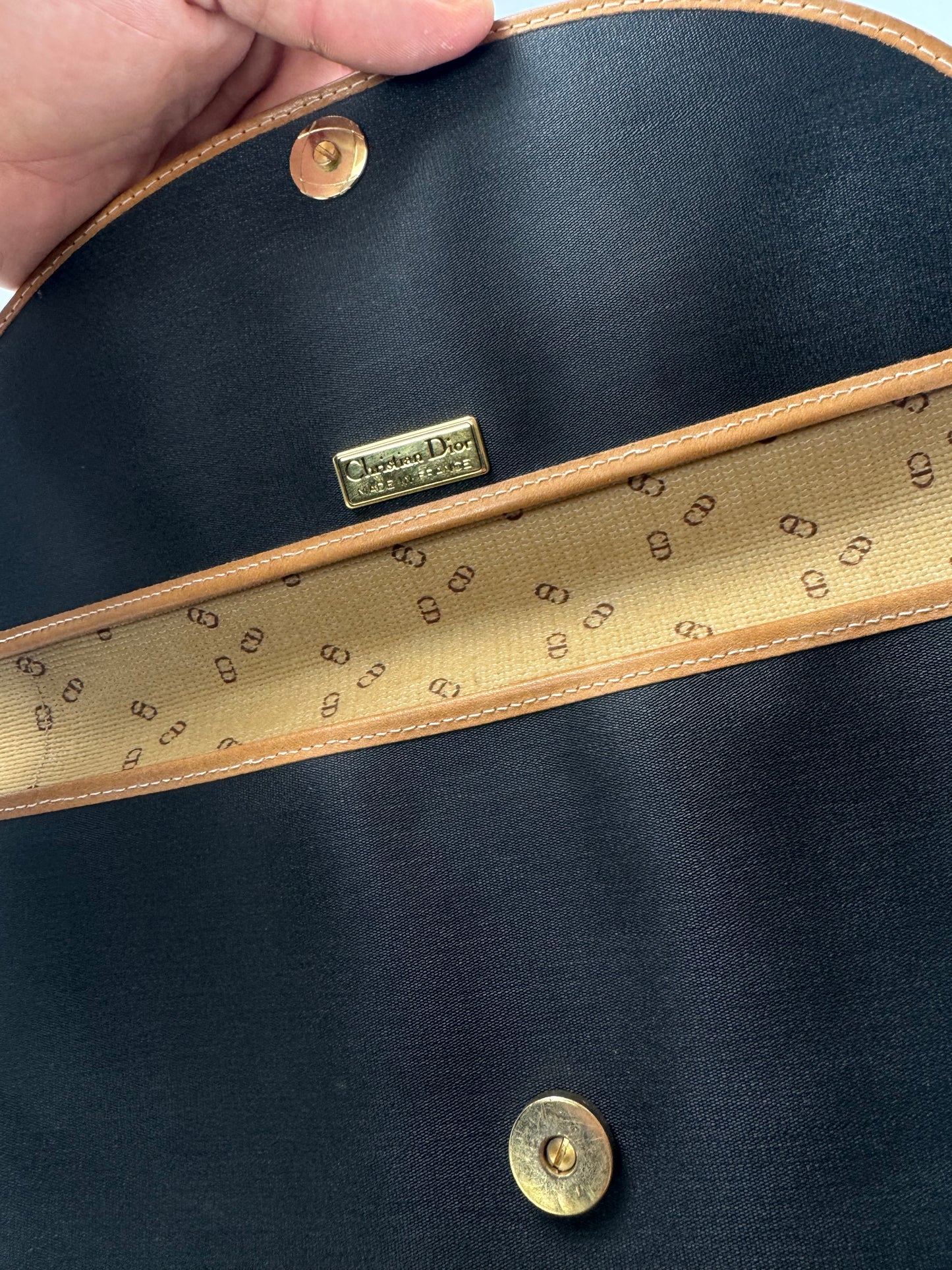 Vintage Dior Leather Clutch black Brown