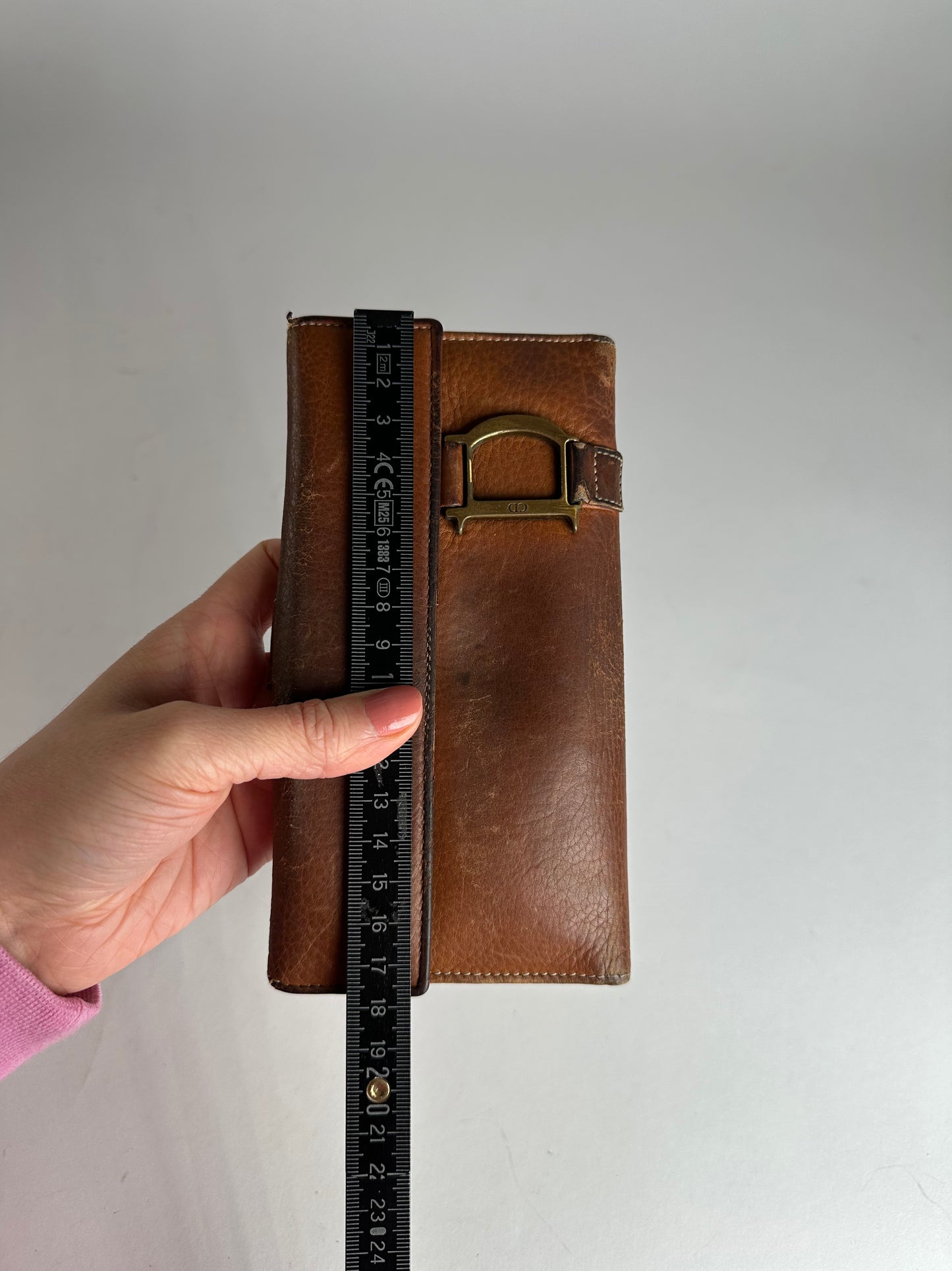 Vintage Dior Long Leather Wallet Brown