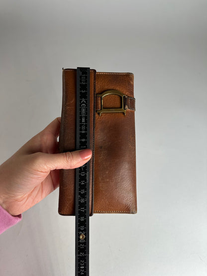 Vintage Dior Long Leather Wallet Brown