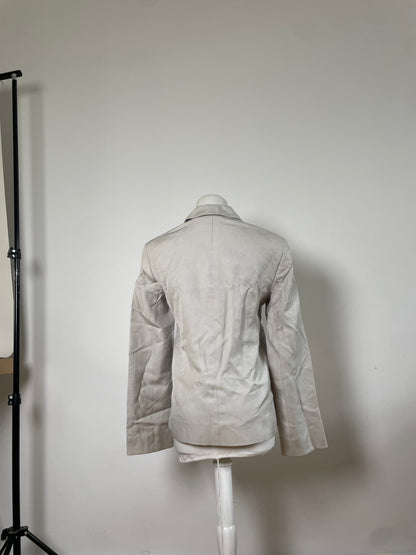 Vintage Celine Silk Blazer Cream Gold Buttons M