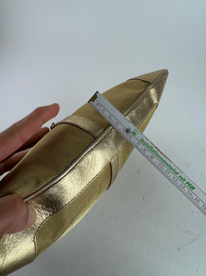 Sac Jackie vintage en cuir et toile Gucci doré