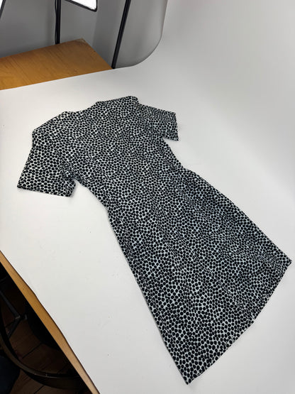 Vintage Yves Saint Laurent Polkadot Dress Blue black 38\M