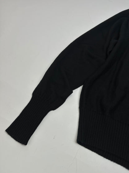 Vintage Jean Paul Gaultier V-Neck Wool Sweater Black 38/M