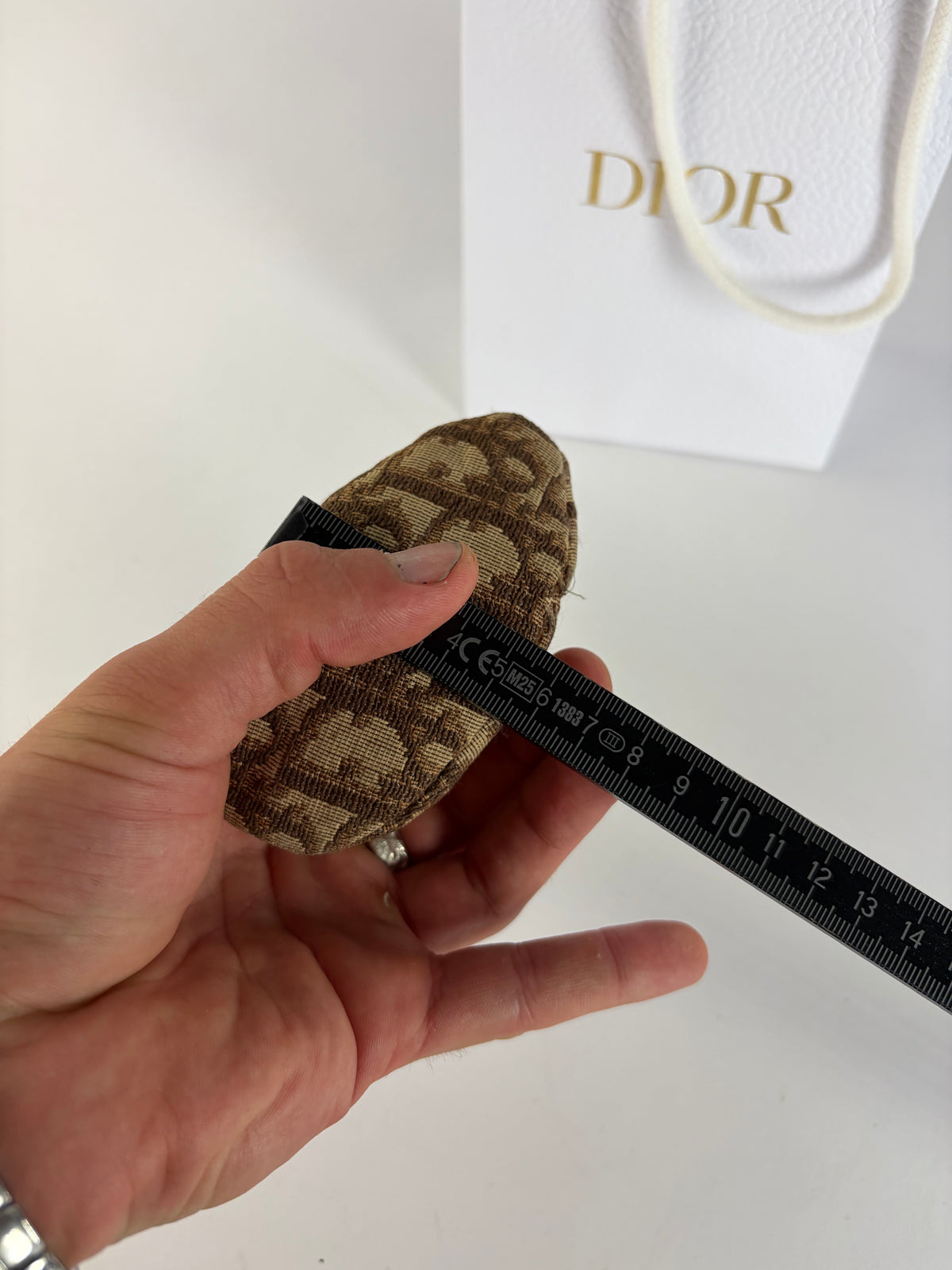 Vintage Dior Oblique Jacquard Coin Purse Brown Cream