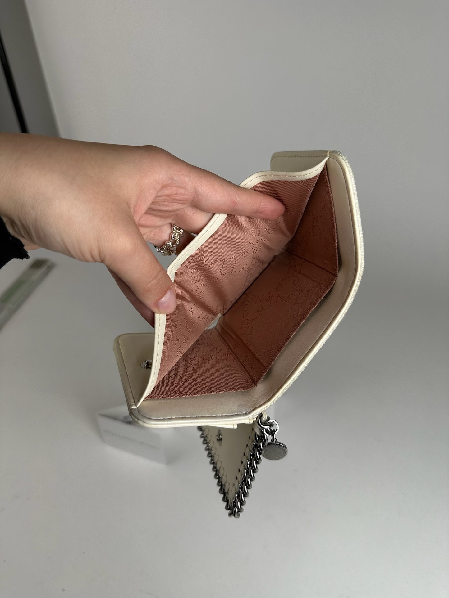 Stella Mc Cartney Vegan Leather Falabella Wallet White