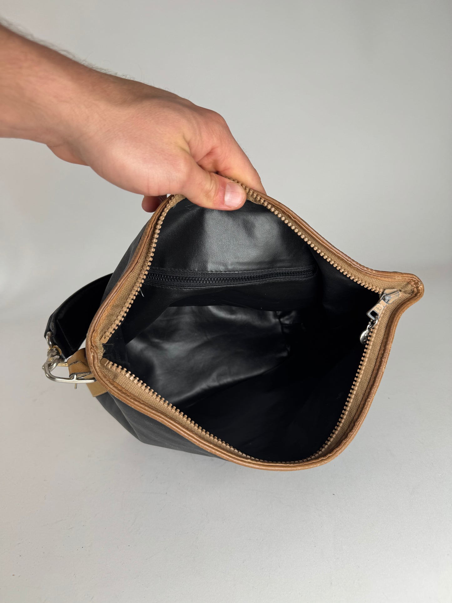 Vintage Celine Paris Sac Seau Leather Bag Black