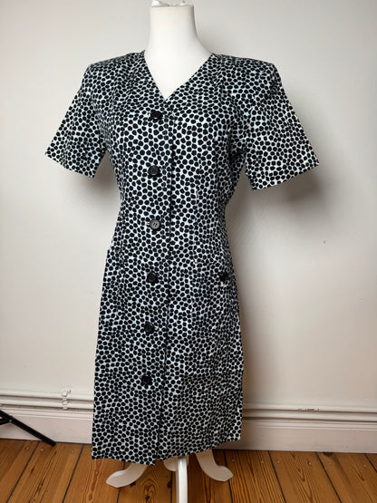 Vintage Yves Saint Laurent Polkadot Dress Blue black 38\M