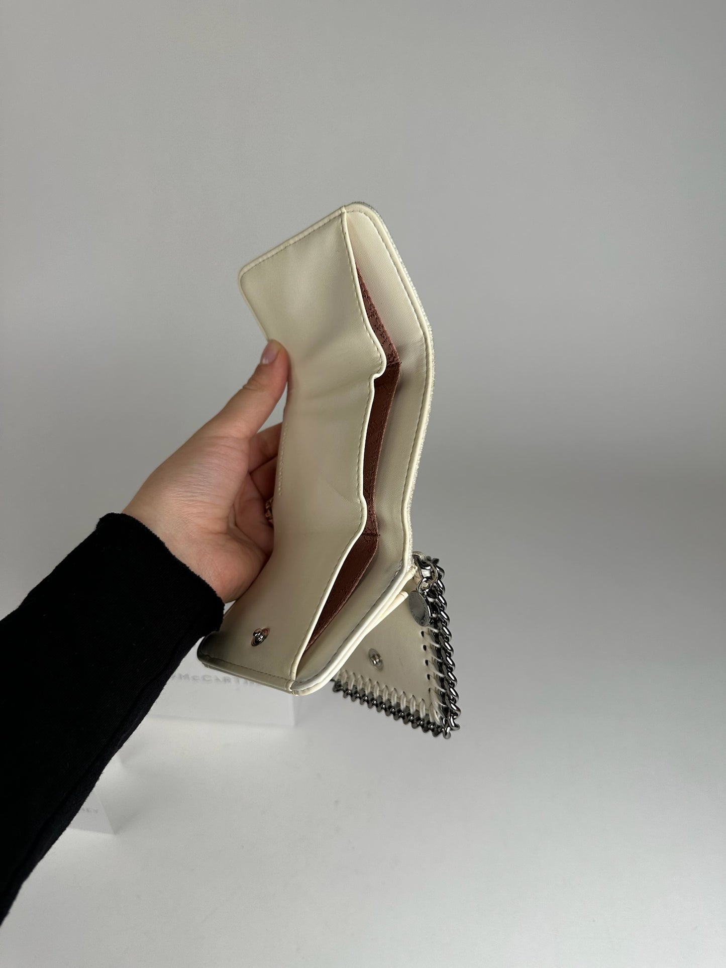 Stella Mc Cartney Vegan Leather Falabella Wallet White