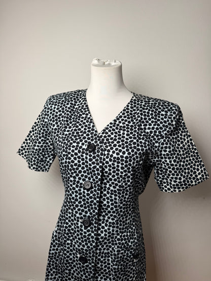 Vintage Yves Saint Laurent Polkadot Dress Blue black 38\M