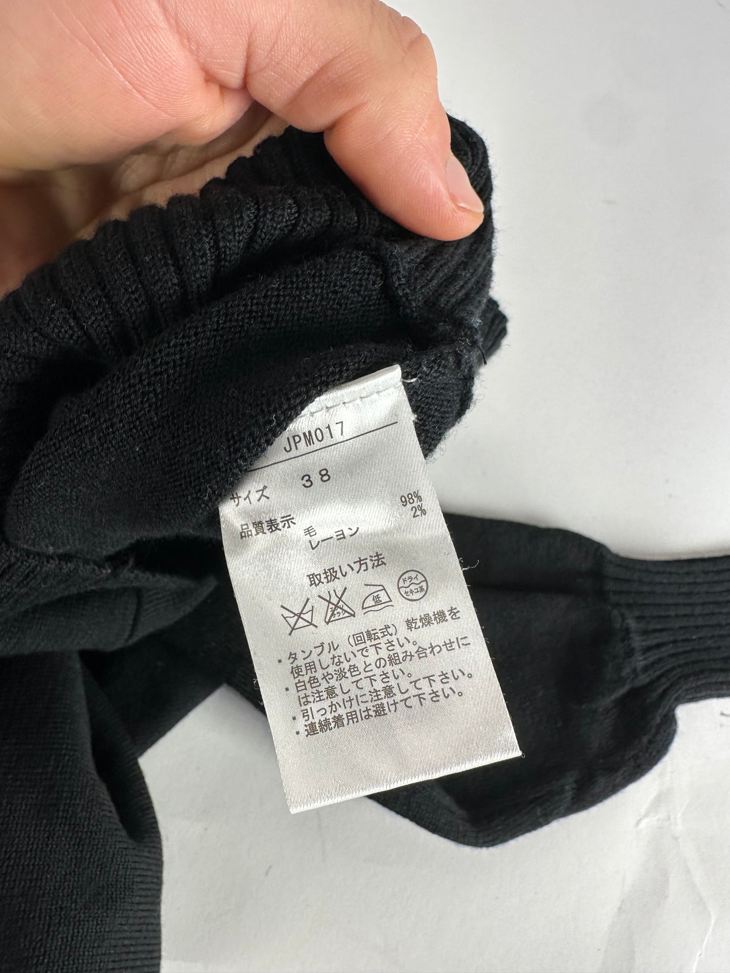 Vintage Jean Paul Gaultier V-Neck Wool Sweater Black 38/M