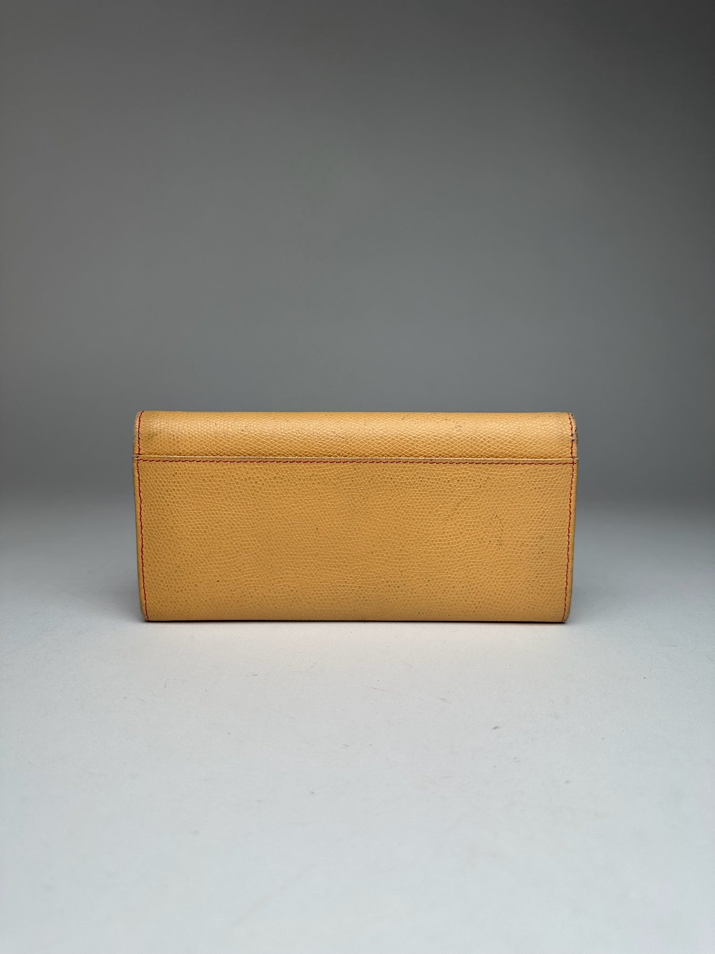 Vintage Celine Leather Wallet Beige