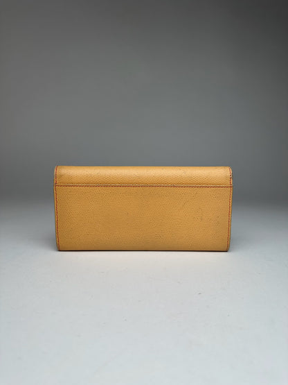 Vintage Celine Leather Wallet Beige