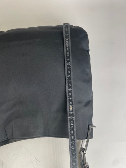 Vintage Gucci Nylon Shoulder Bag Black Silver