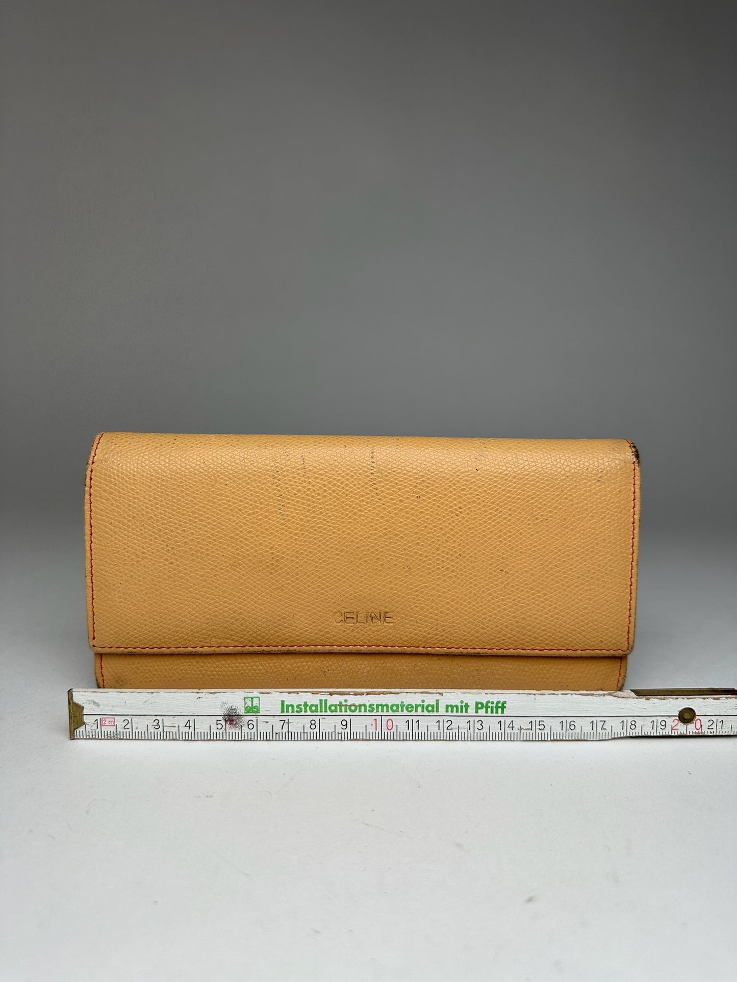 Vintage Celine Leather Wallet Beige