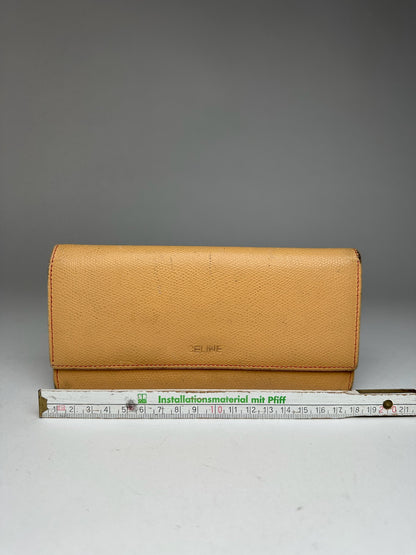 Vintage Celine Leather Wallet Beige