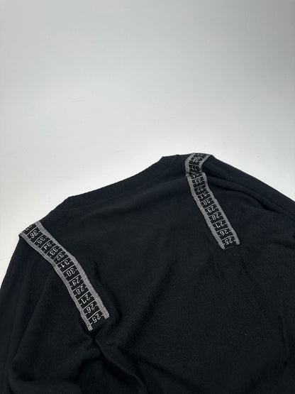 Vintage Jean Paul Gaultier V-Neck Wool Sweater Black 38/M