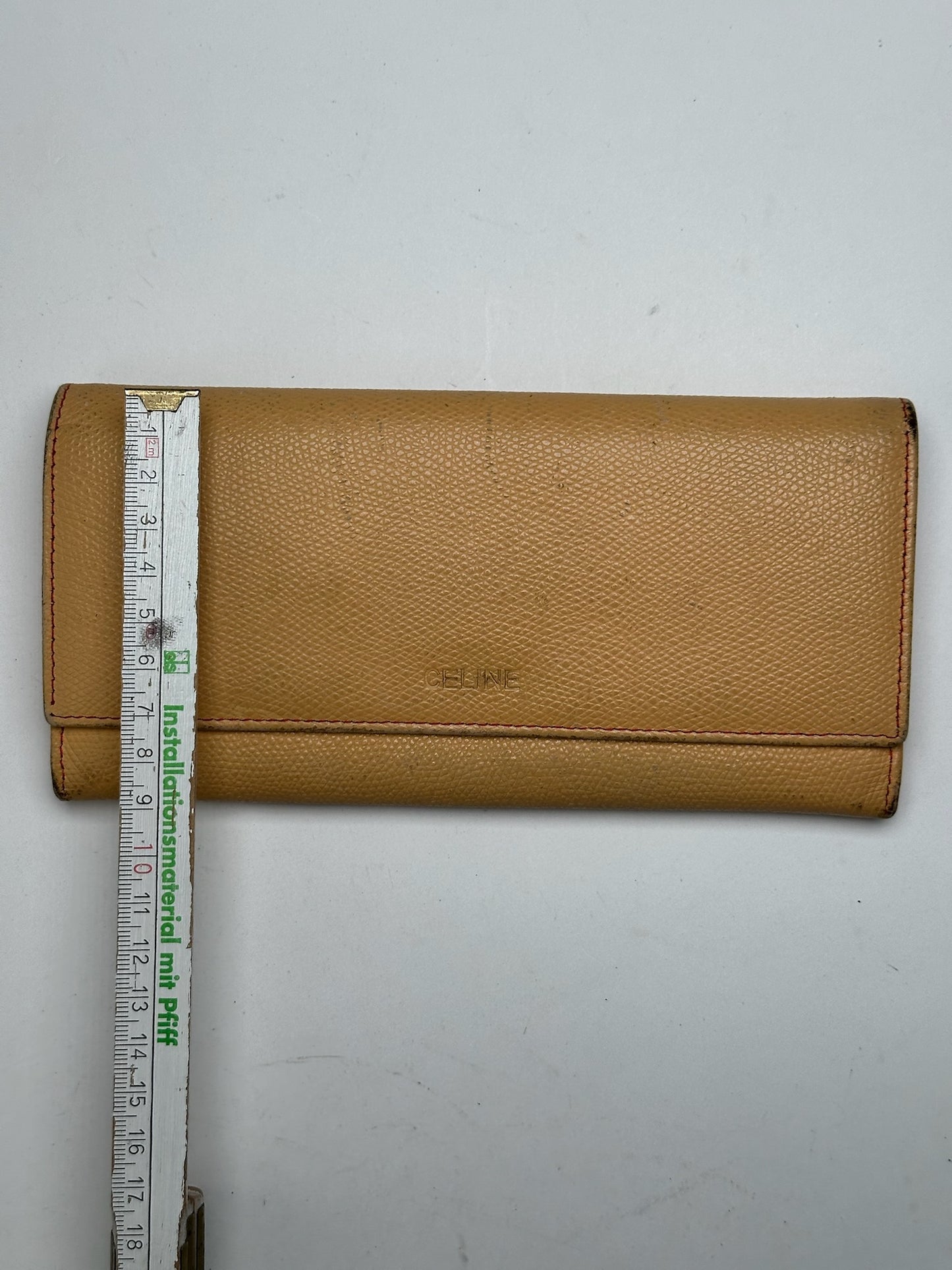 Vintage Celine Leather Wallet Beige