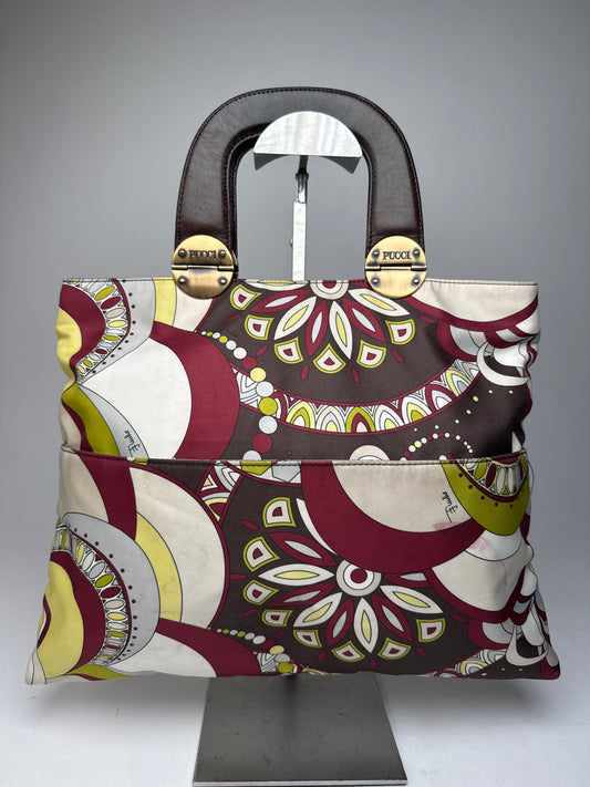 Vintage Emilio Pucci abstract Polyester Leather Multicolor Handbag