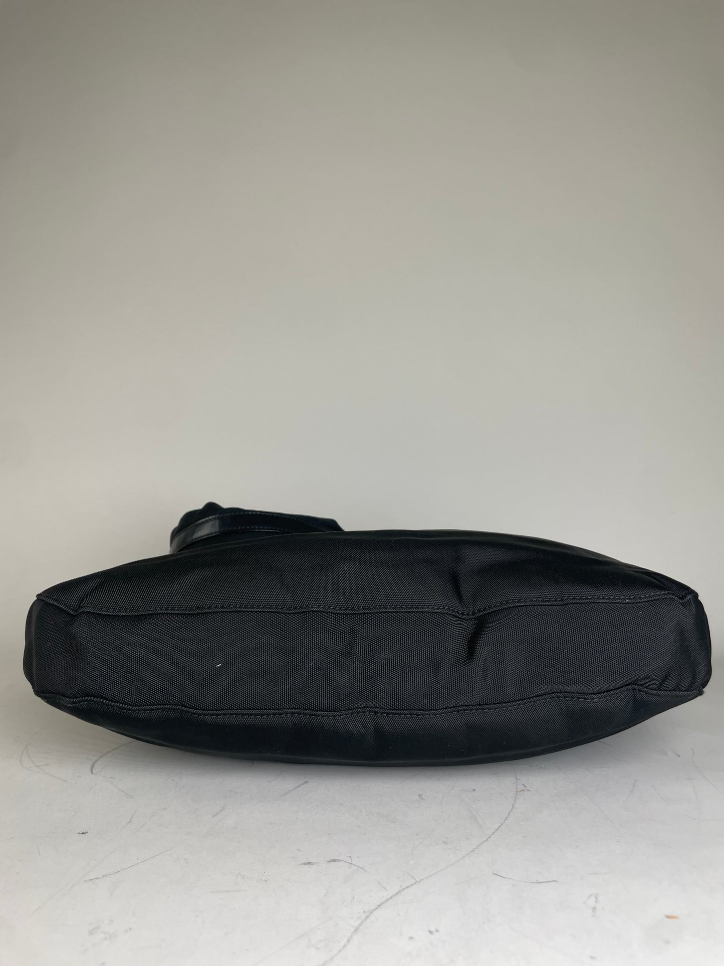 Vintage Gucci Nylon Shoulder Bag Black Silver