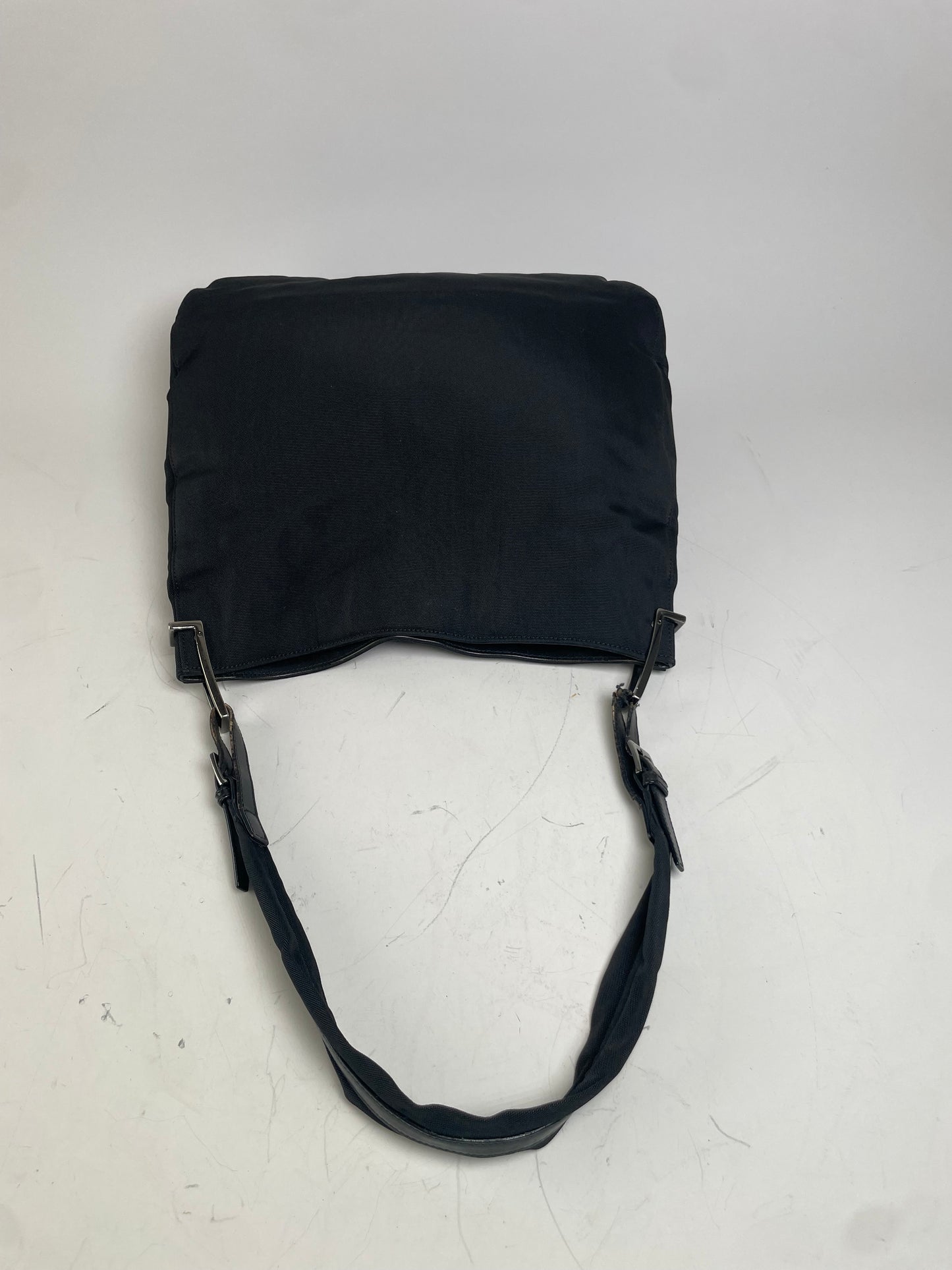 Vintage Gucci Nylon Shoulder Bag Black Silver