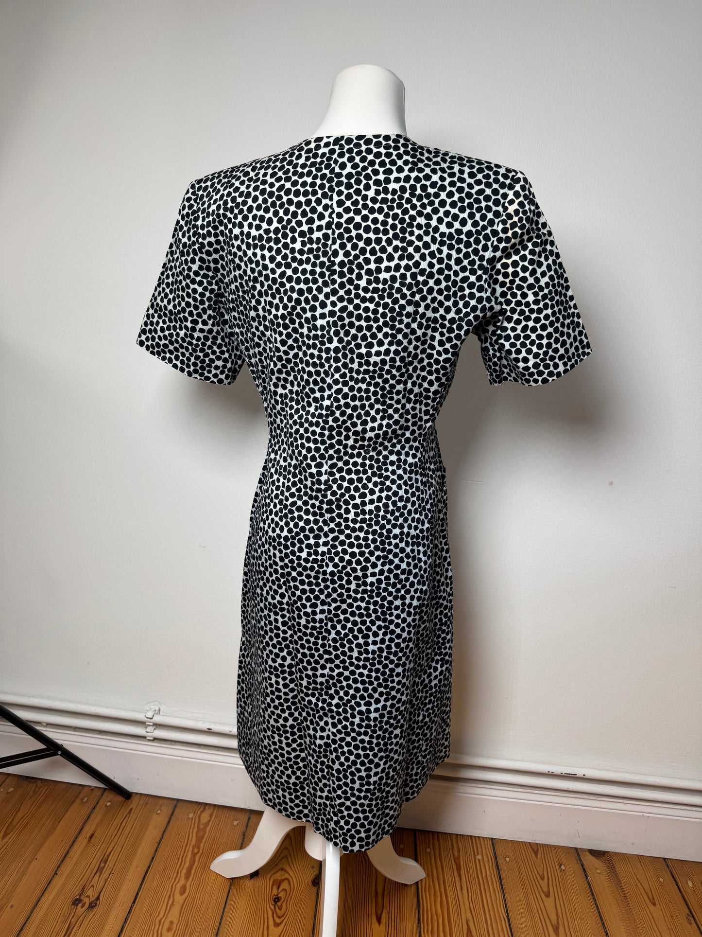 Vintage Yves Saint Laurent Polkadot Dress Blue black 38\M