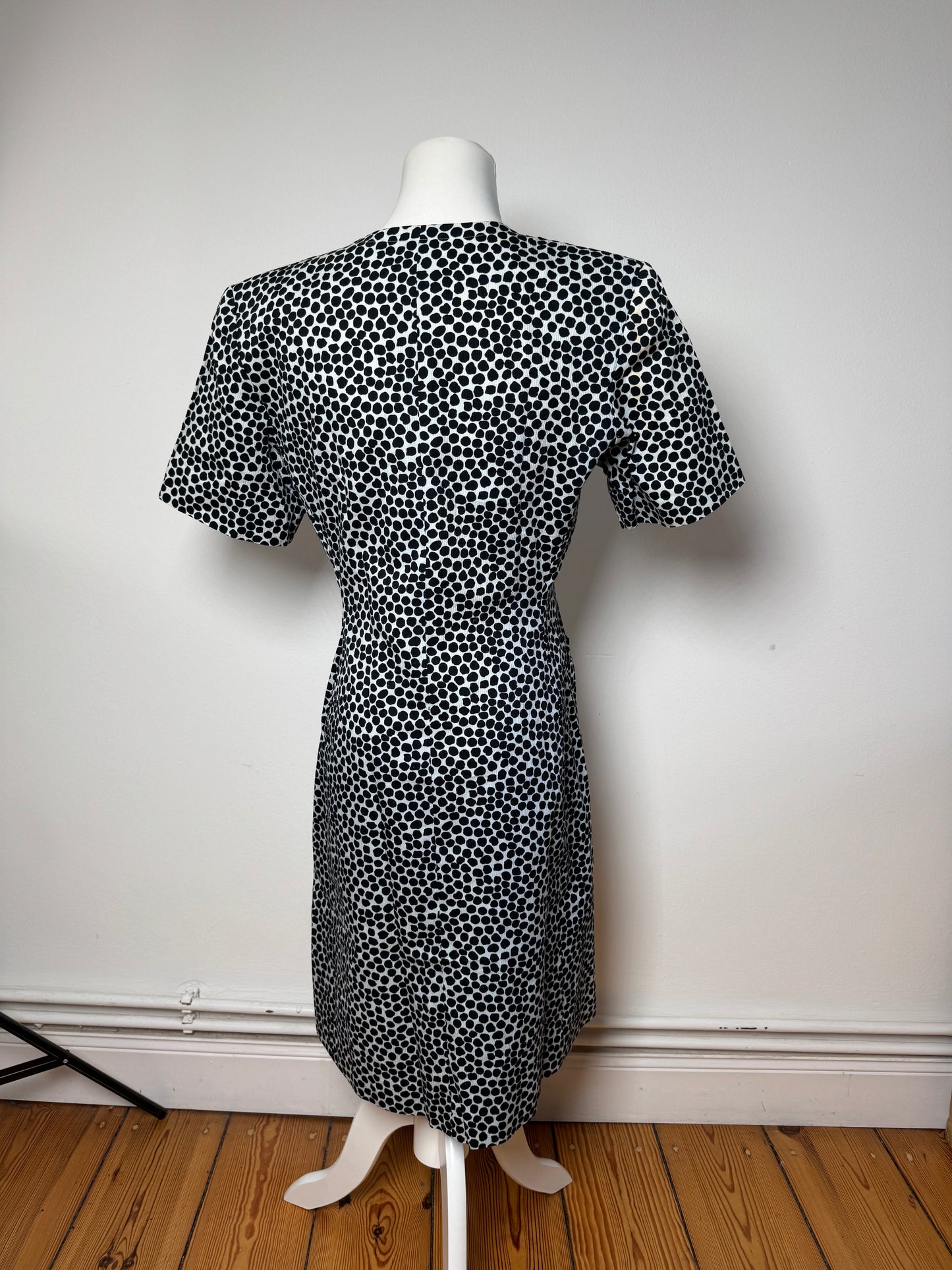 Vintage Yves Saint Laurent Polkadot Dress Blue black 38\M