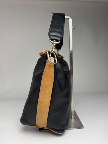 Vintage Celine Paris Sac Seau Leather Bag Black