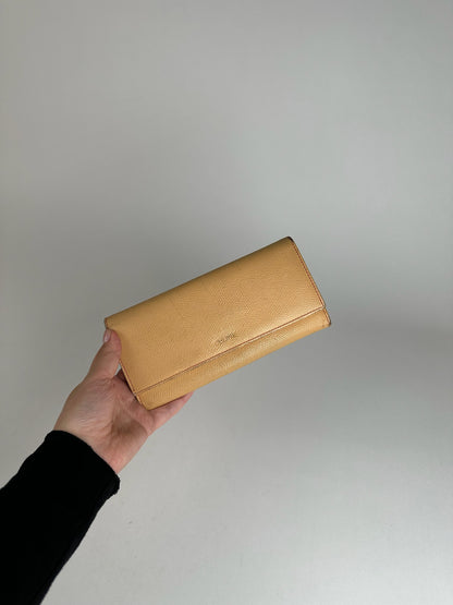Vintage Celine Leather Wallet Beige