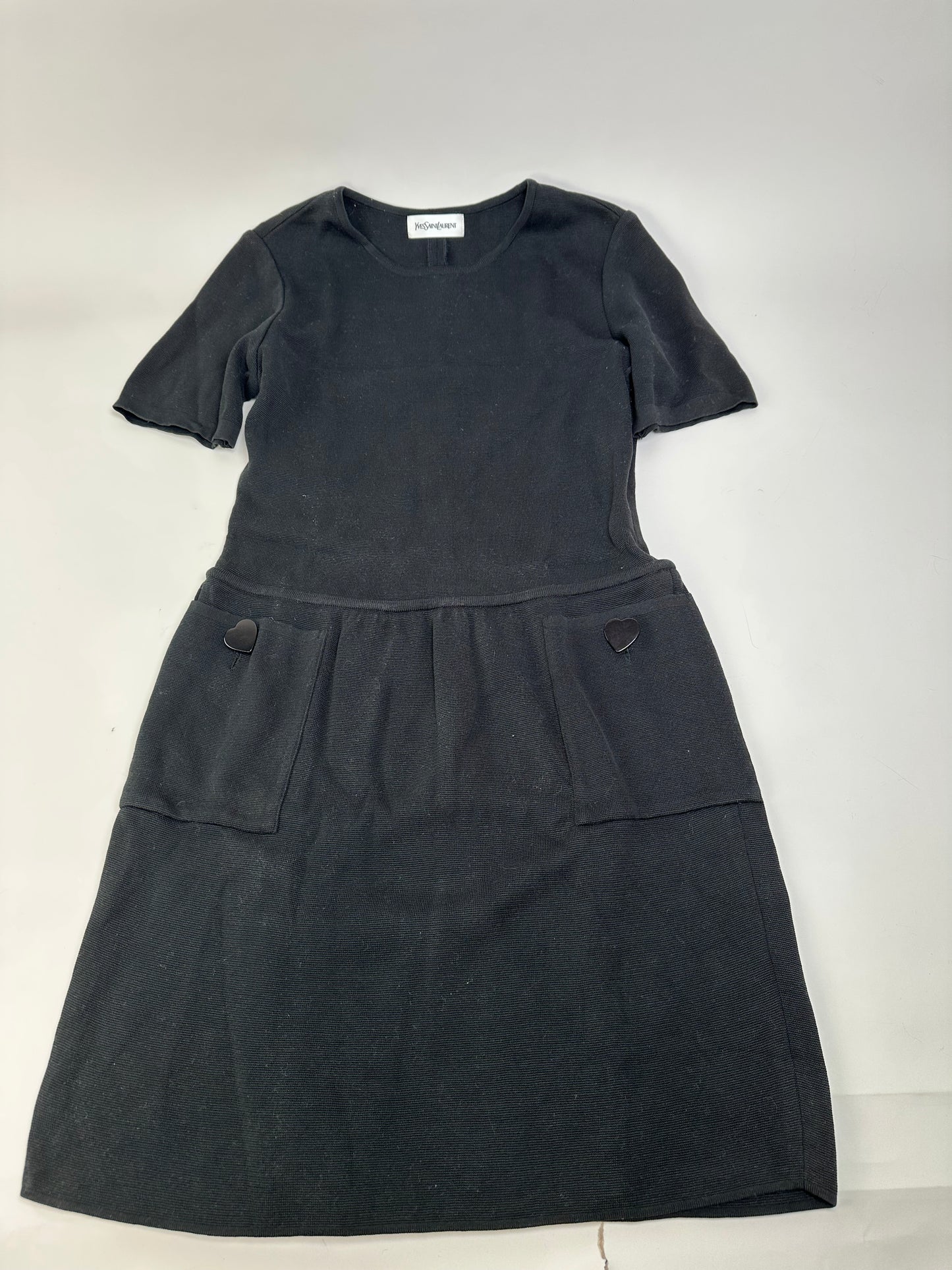 Vintage Saint Laurent Jersey Dress Black M