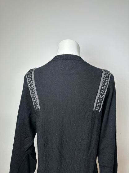 Vintage Jean Paul Gaultier V-Neck Wool Sweater Black 38/M